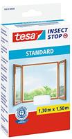 tesa Insect Stop Standard Vliegenhor voor Ramen - Insectenhor, raamhor - Met klittenband - Snij uw eigen horraam op maat - Muggenhor, wit, 130 cm x 150 cm