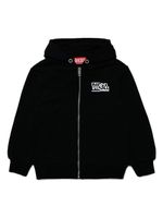 Diesel Kids hoodie zippé à logo imprimé - Noir