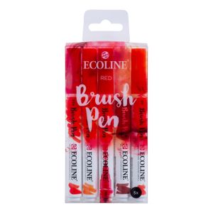 Brushpen Talens Ecoline set-rood blister ÃƒÆ’ 5 stuks ass