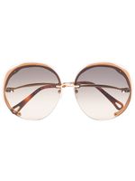 Chloé Eyewear lunettes de soleil à monture oversize - Marron