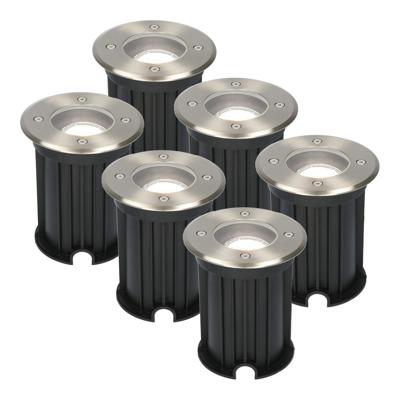 Set van 6 Maisy LED Grondspot - Dimbaar - Rond - Ø12cm - GU10 - 5 Watt 400 Lumen - 6000K daglicht wit - RVS - IP67 waterdicht - Tuinspot - Oprit Set van 6 Maisy LED Grondspot - Dimbaar - Rond - Ø12cm - GU10 - 5 Watt 400 Lumen - 6000K daglicht wit - RVS - IP67 waterdicht - Tuinspot - Oprit