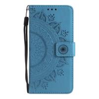 Shop4 - Huawei P Smart (2018) Hoesje - Wallet Case Mandala Patroon Blauw