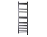 Sanicare elektrische design radiator 60x172cm gunmetal met thermostaat rechts zwart - thumbnail