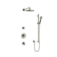 Hotbath Cobber IBS20 Regendoucheset inbouw - 35cm wandarm - 20cm ronde hoofddouche - 3 standen handdouche - glijstang - nikkel geborsteld IBS20GN17