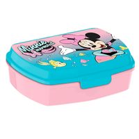 Disney Minnie Mouse broodtrommel/lunchbox voor kinderen - blauw - kunststof - 20 x 10 cm