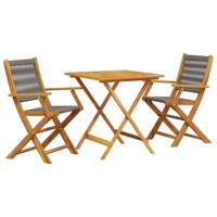 vidaXL 3-delige Bistroset polypropeen en massief hout grijs, loungeset, loungeset tuin, loungeset buiten, tuinset, terrasset, tuinset lounge
