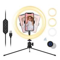 WONEW ZJ27 10 Desktop Ring Light LED Fill Light met statief ondersteuning Bluetooth Selfie