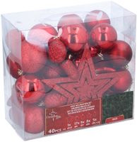 Kerstballen Set Rood 40 Stuks -> Kerstballen Set Rood 40 Stuks