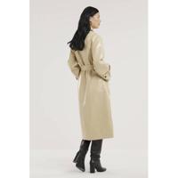 EDITED imitatieleren coat Journi met ceintuur beige