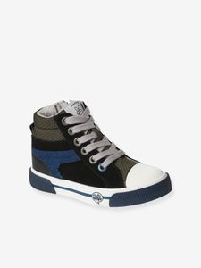 Hoge sneakers van leer, kleutercollectie zwart