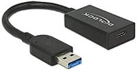 Delock 65698 adapterkabel USB 3.0 A stekker naar USB Type-C bus 15 cm zwart