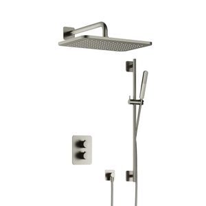 Hotbath Gal IBS40AGNP inbouwdouche met glijstang en 27x40cm hoofddouche geborsteld nikkel PVD