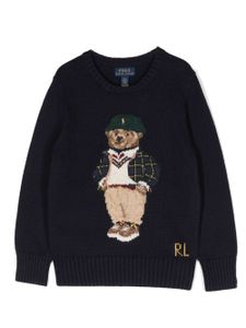 Ralph Lauren Kids pull en maille intarsia à logo Polo Bear - Bleu