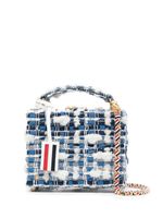 Thom Browne mini sac en tweed à carreaux - Bleu - thumbnail