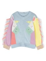 Stella McCartney Kids cardigan en maille intarsia - Bleu - thumbnail