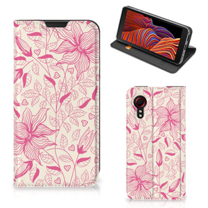 Samsung Galaxy Xcover 5 Smart Cover Pink Flowers