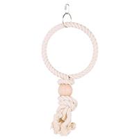 Trixie Touw Ring met Houten Kraal, 19 cm