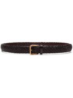 Brunello Cucinelli ceinture en cuir à design tressé - Marron