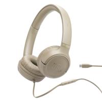 JBL Tune 530 C Comfort Fit bedrade on-ear koptelefoon met microfoon, JBL Pure Bass-geluid, EQ-presets, USB-C-connectiviteit, opvouwbaar ontwerp en knoopresistente kabel, mocha mousse