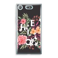 Hello in flowers: Sony Xperia XZ1 Compact Transparant Hoesje