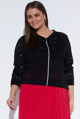 Ulla Popken blouson van zacht kant - Grote Maten