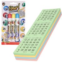 100x Bingokaarten nummers 1-75 inclusief 3x bingostiften