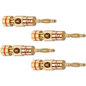 Oehlbach 3002 Luidsprekerconnector Stekker, recht Aantal polen: 2 Goud 4 stuk(s)