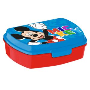 Disney Mickey Mouse broodtrommel/lunchbox voor kinderen - rood/blauw - kunststof - 20 x 10 cm