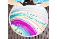 Nu 53% korting: Rond strandlaken met marmerlook