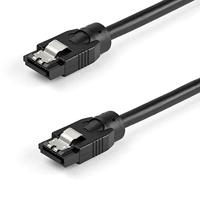 StarTech.com 24 inch (60cm) ronde SATA-kabel - vergrendelende connectoren - 6 Gbs SATA datakabel - SATA harde schijf voedingskabel - zwart (SATRD60CM)