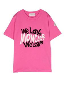 Moncler Enfant logo-print cotton T-shirt - Rose