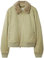 Burberry veste bomber à col en peau lainée - Tons neutres