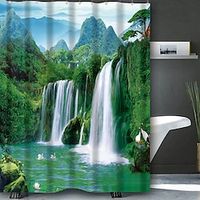 het uitzicht op waterval badkamer douchegordijn casual polyester nieuw design Lightinthebox - thumbnail