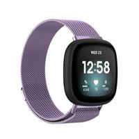 By Qubix - Compatible met Fitbit Versa 3/4 & Sense 1/2 milanese bandje - Small - Paars - Compatible fitbit bandje