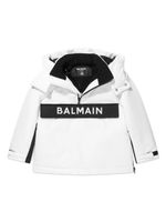 Balmain Kids veste de ski matelassée à logo imprimé - Blanc