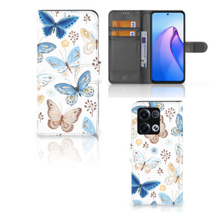 Telefoonhoesje met Pasjes voor OPPO Reno8 Pro Vlinder