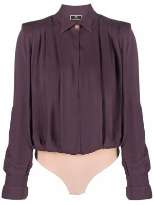 Elisabetta Franchi Body met lange mouwen - Paars