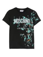 Moschino Kids t-shirt en coton à logo imprimé - Noir