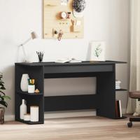 Bureau 140x50x75 cm bewerkt hout zwart - thumbnail