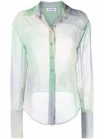 The Attico chemise boutonnée à effet dégradé - Vert