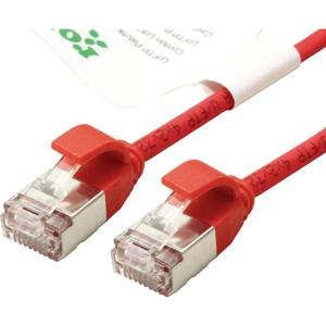 ROLINE GREEN F/UTP DataCenter Patchkabel Cat.6A (Class EA), LSOH, extra dun, rood, 3 m