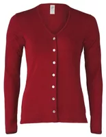 Cardigan - Vest Zijde Wol Engel Natur, Kleur Bordeauxrood, Maat 38/40 - Medium