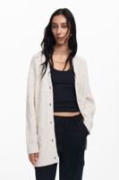 Oversized gebreid vest - WHITE - M