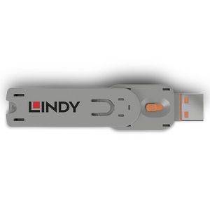 Lindy 40623 poortblokker Poortblokkeersleutel USB Type-A Oranje Acrylonitrielbutadieenstyreen (ABS) 1 stuk(s)