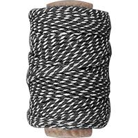 Katoenen koord, dikte 1,1 mm, zwart/wit, 50m