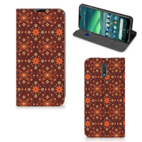 Nokia 2.3 Hoesje met Magneet Batik Brown - thumbnail