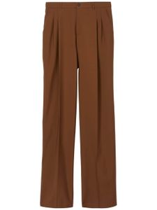 Burberry pantalon de costume à plis marqués - Marron