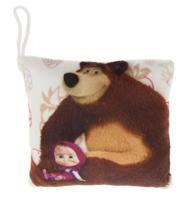 Kamparo mini kussen met lus Masha en de beer 13 cm geel