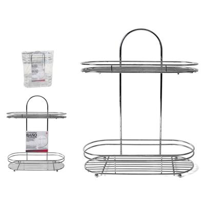 Doucherek 2 Laags 30x38x38cm - Ovaal - Hangend Badkamer Rekje - Douchemandje - Geschikt voor Muur/Wand Bevestiging - Chroom Doucherek 2 Laags 30x38x38cm - Ovaal - Hangend Badkamer Rekje - Douchemandje - Geschikt voor Muur/Wand Bevestiging - Chroom