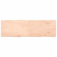 Tafelblad natuurlijke rand 160x50x4 cm massief eikenhout - thumbnail